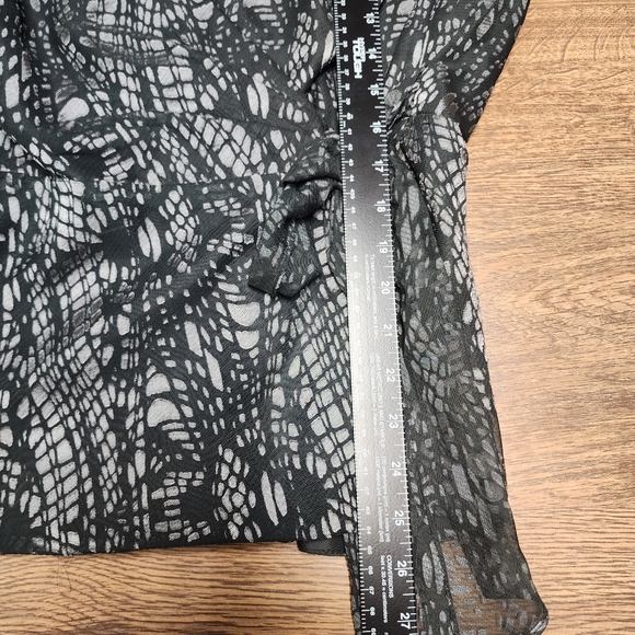 Alex Evening Black /Gray Side Tie Sheer Shell With Solid Black Lining Sx 1X NWT - Picture 15 of 16